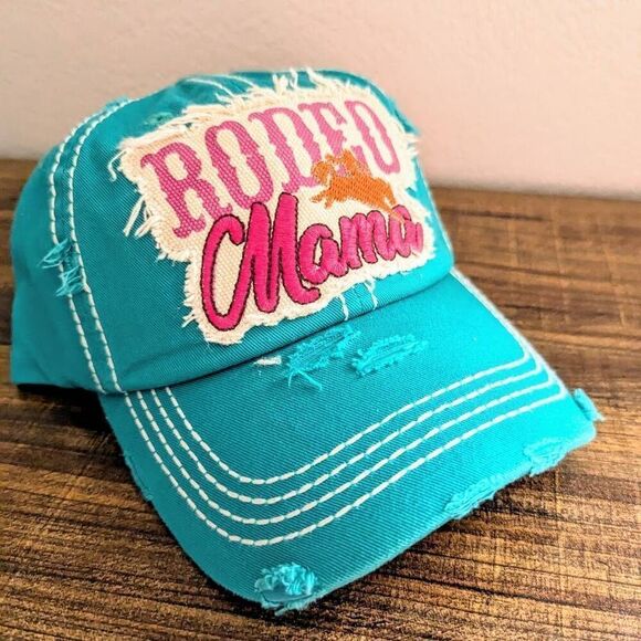 2/$30 Ladies Teal Rodeo Mama Female Baseball Hat - Picture 6 of 9